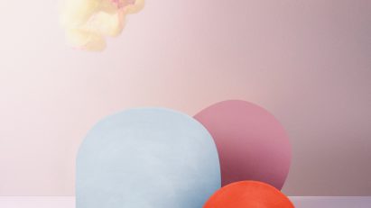 Blue, red and pink shapes in a digital image as part of NSC's Colour Report