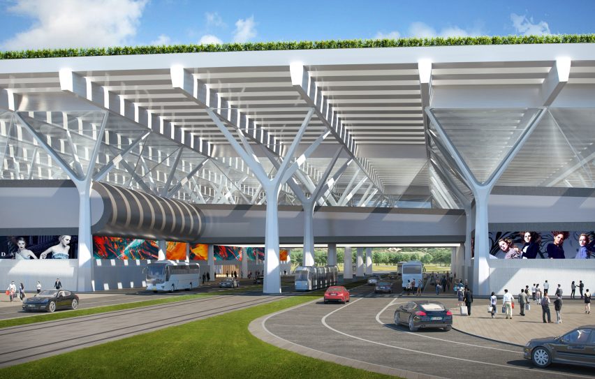 Render of Aeroporto Amerigo Vespucci by Rafael Viñoly Architects