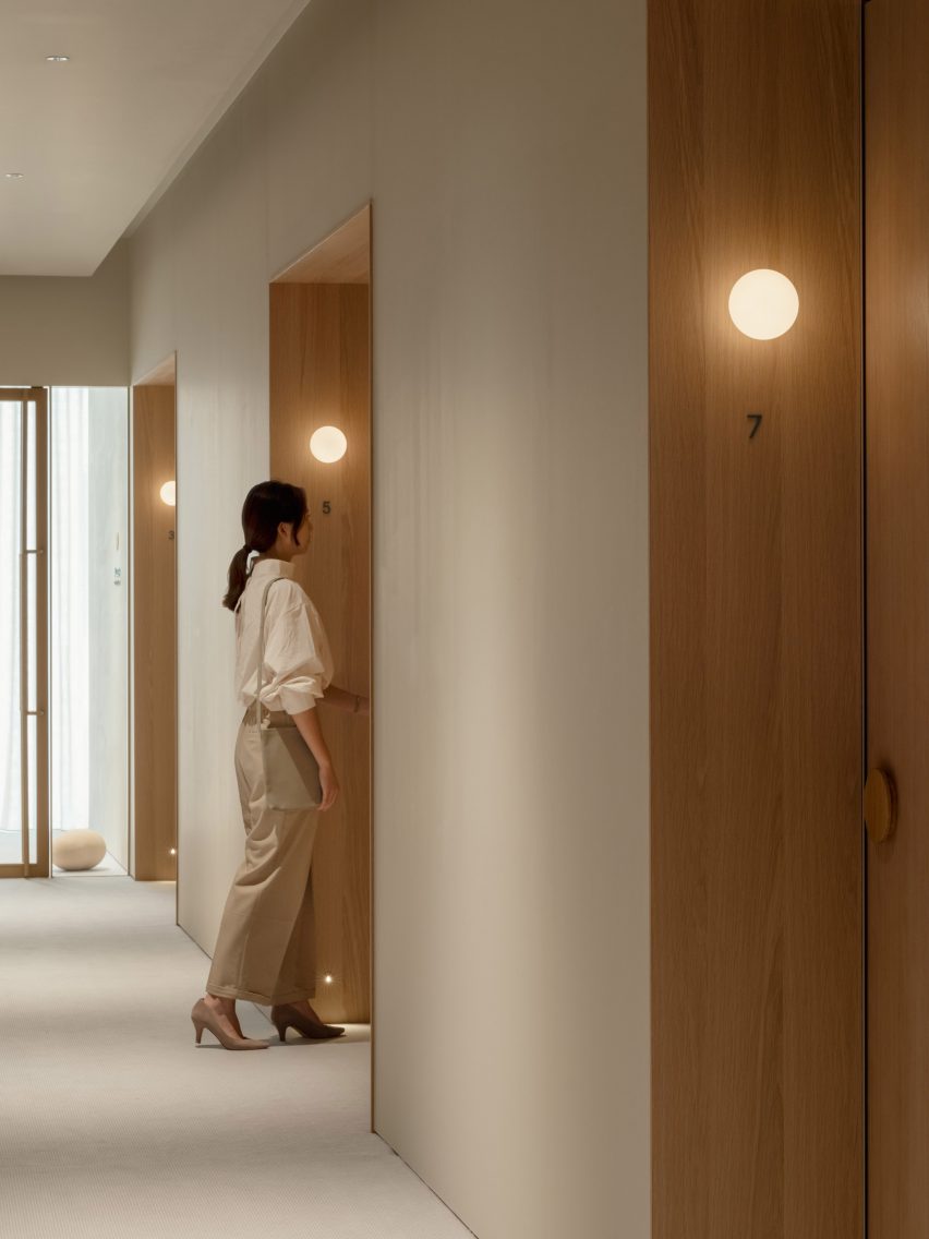 Wooden doors in Tokyo clinic