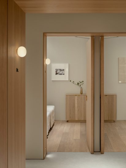 Wooden panelling inside Aloop clinic