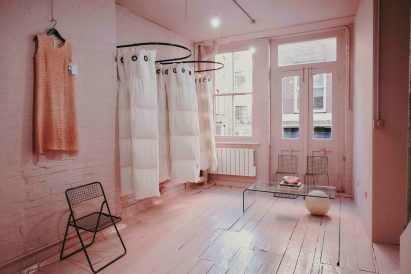 Martin Margiela duvet-changing rooms