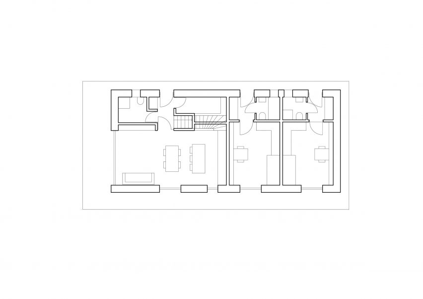 Floor plan of Hut-inspired House by Atelier Hajný