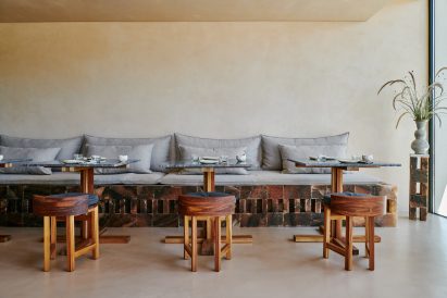 Bench made of rock salt