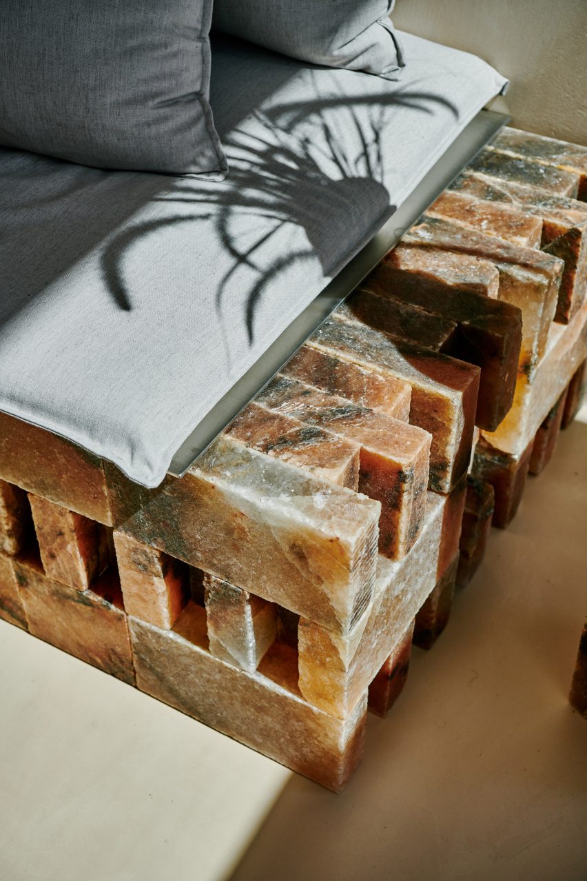 Rock salt bench in Austa
