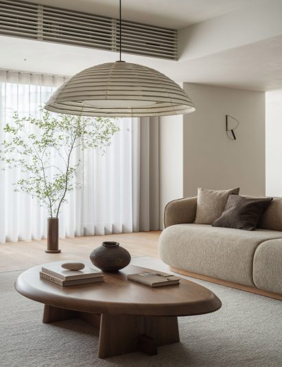 Living space interior of Azabu Hills Residence in Japan