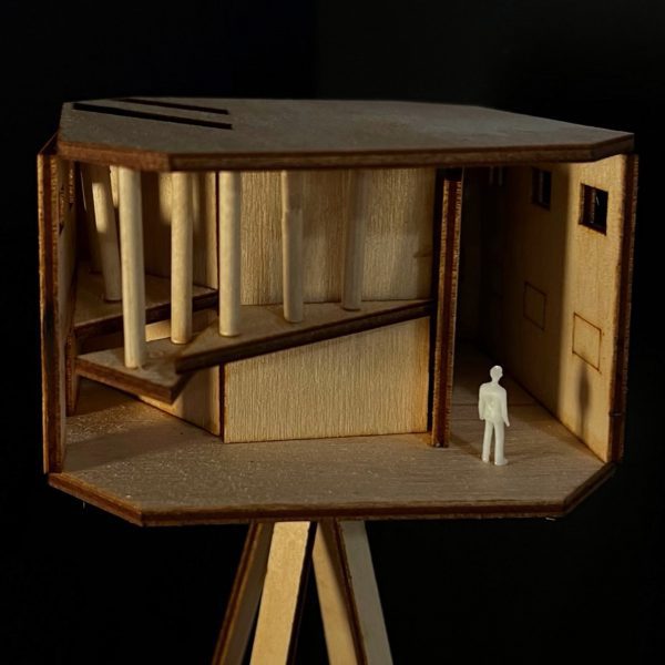 picture of a wooden architectural model