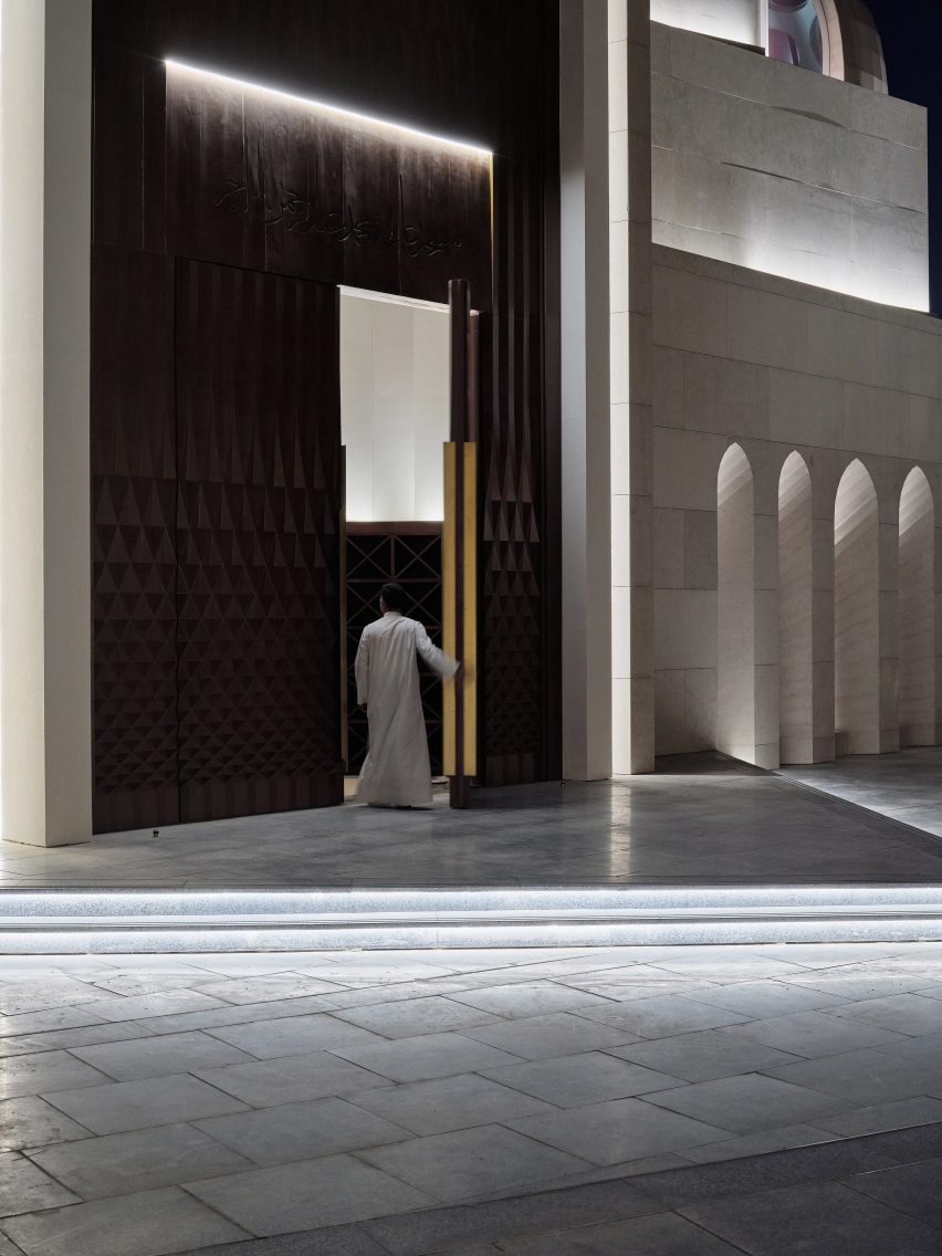 Entrance of the Mamluki Lancet Mosque designed by Babnimnim Design Studio