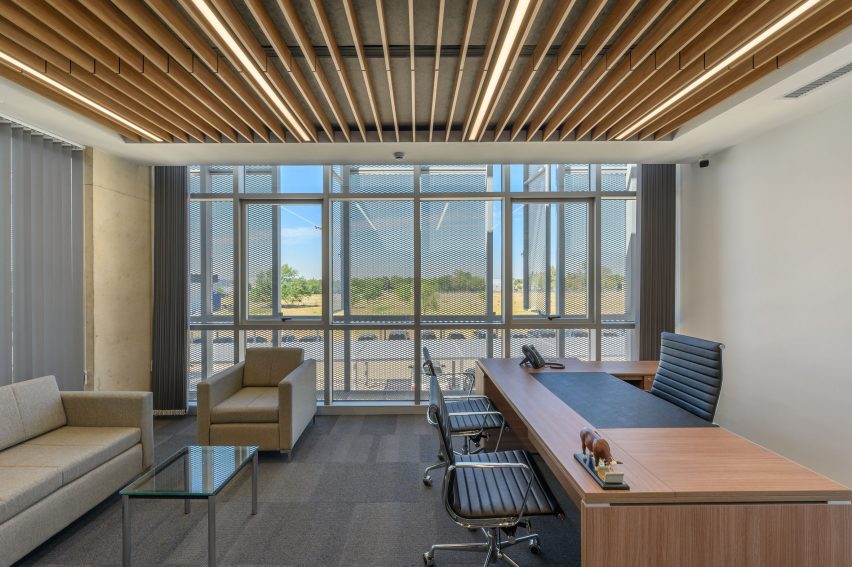 the interior of an office building