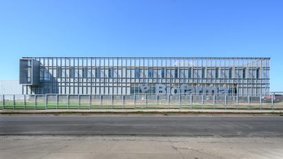 A long industrial building