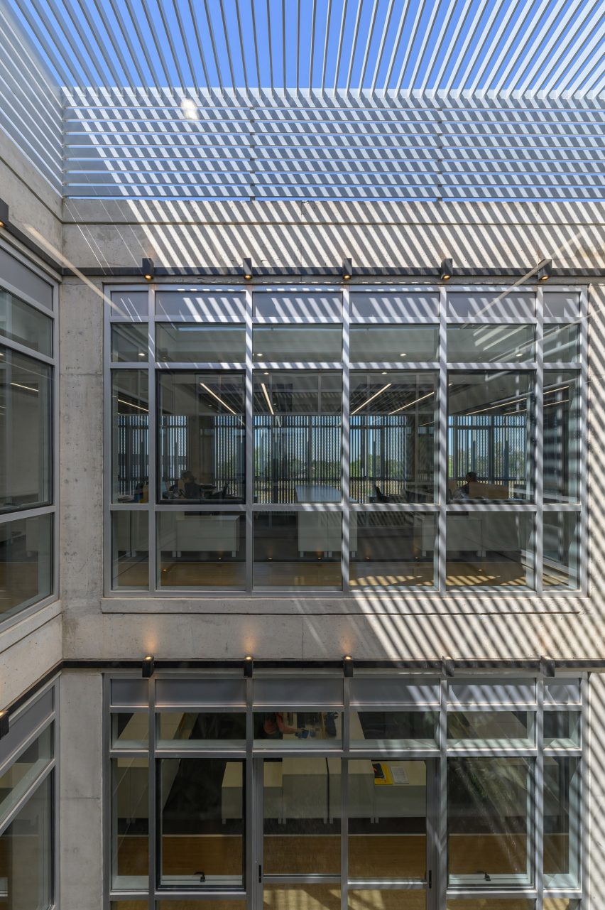 A courtyard in an office building