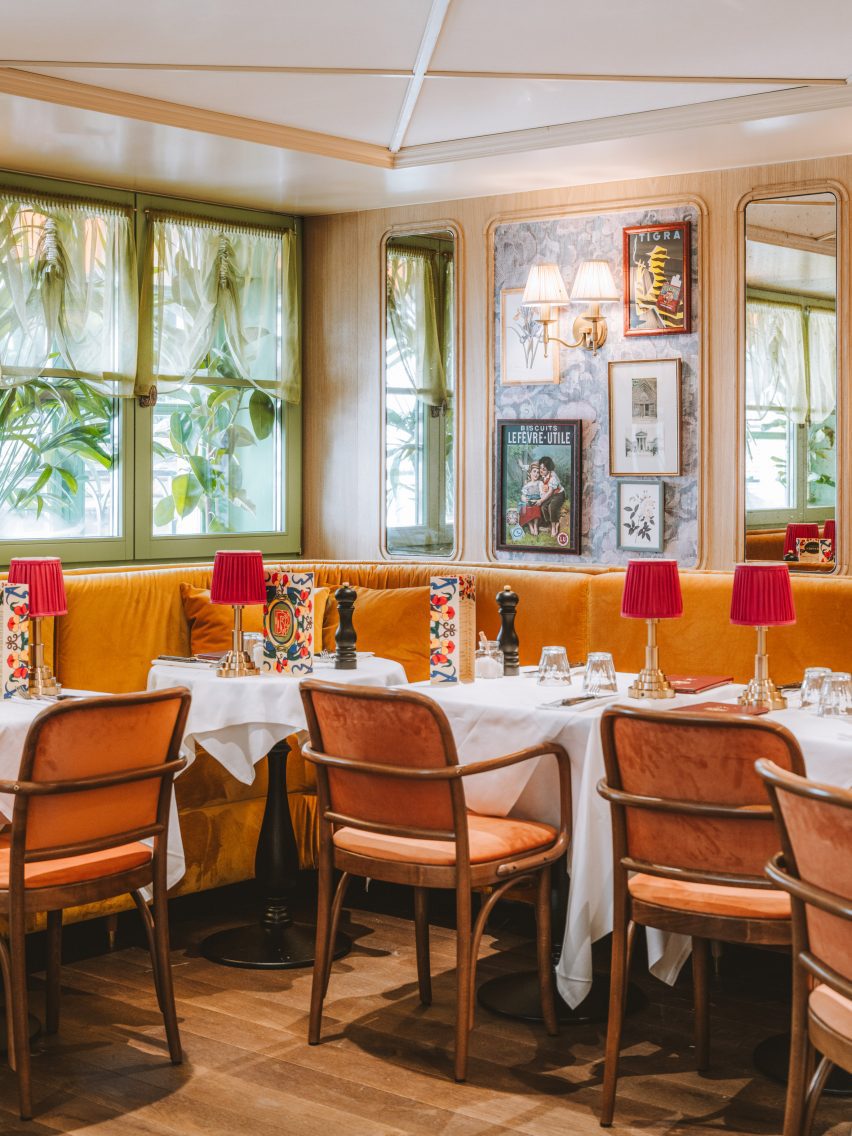 Interior of Brasserie des Pres restaurant in Paris by B3 Designers