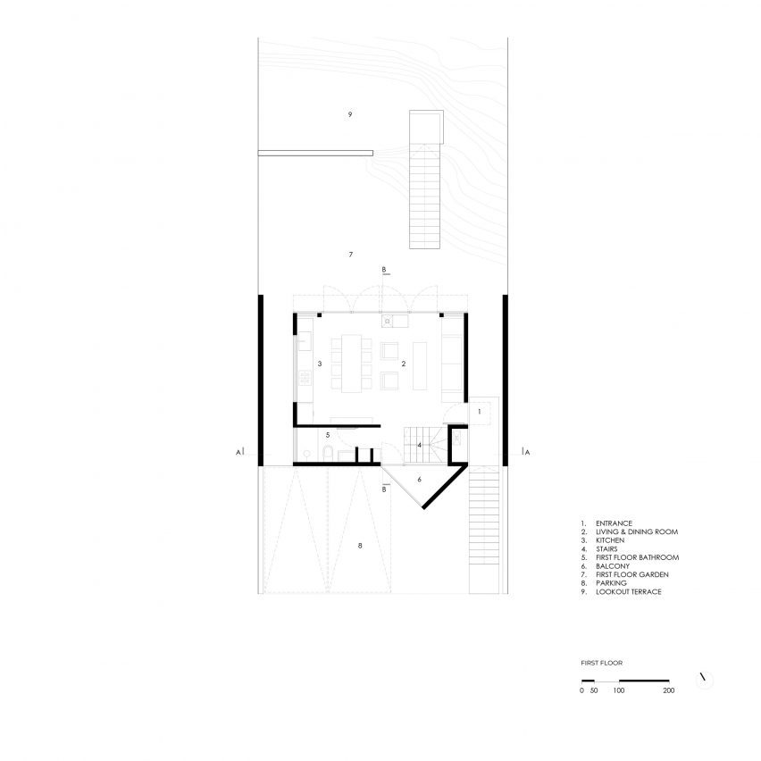 Drawings of Casa Lagunita in Santiago