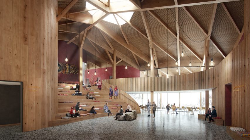 Render of Čoarvemátta by Snøhetta