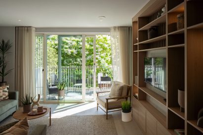 Interior of Cobham Bowers retirement housing in Surrey by Coffey Architects