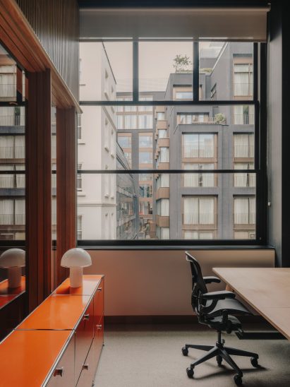 Desks within the main office area