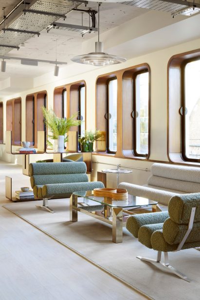 1970s interior decor in London office building