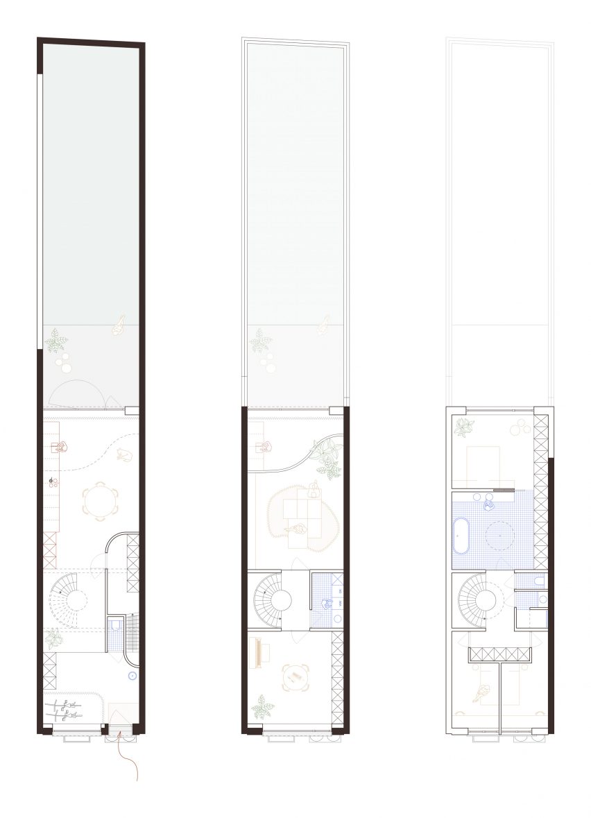 Plan drawings of Well by Memo Architectuur in Mortsel, Belgium