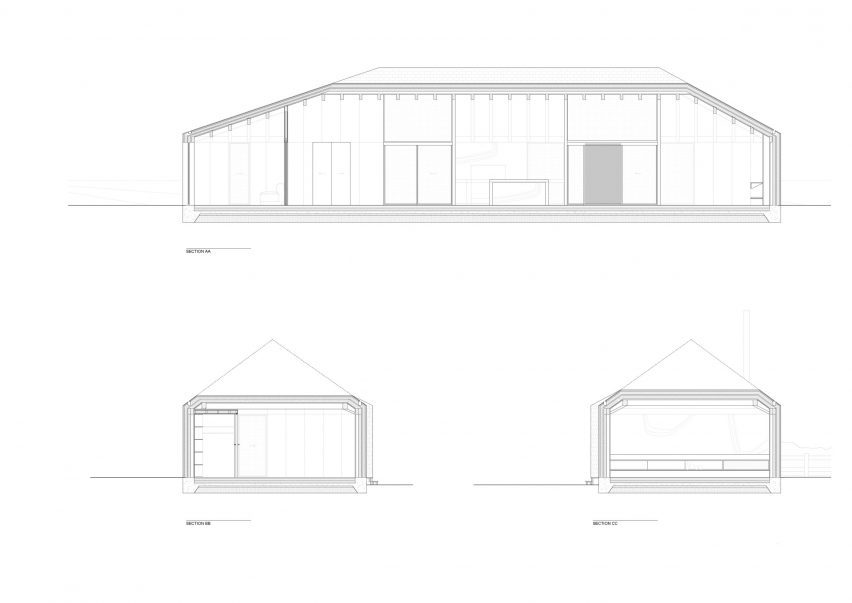 Sections of the Arc Polo Farm clubhouse by DROO