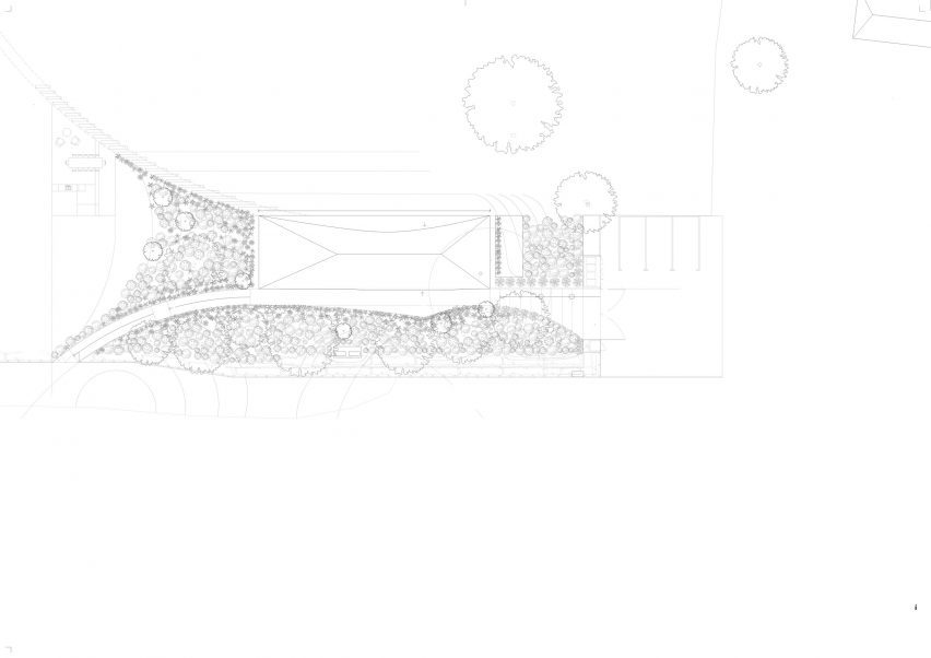 Site plan of the Arc Polo Farm clubhouse by DROO