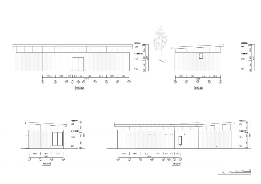 Elevation drawing of Forest of Pillars by IGArchitects