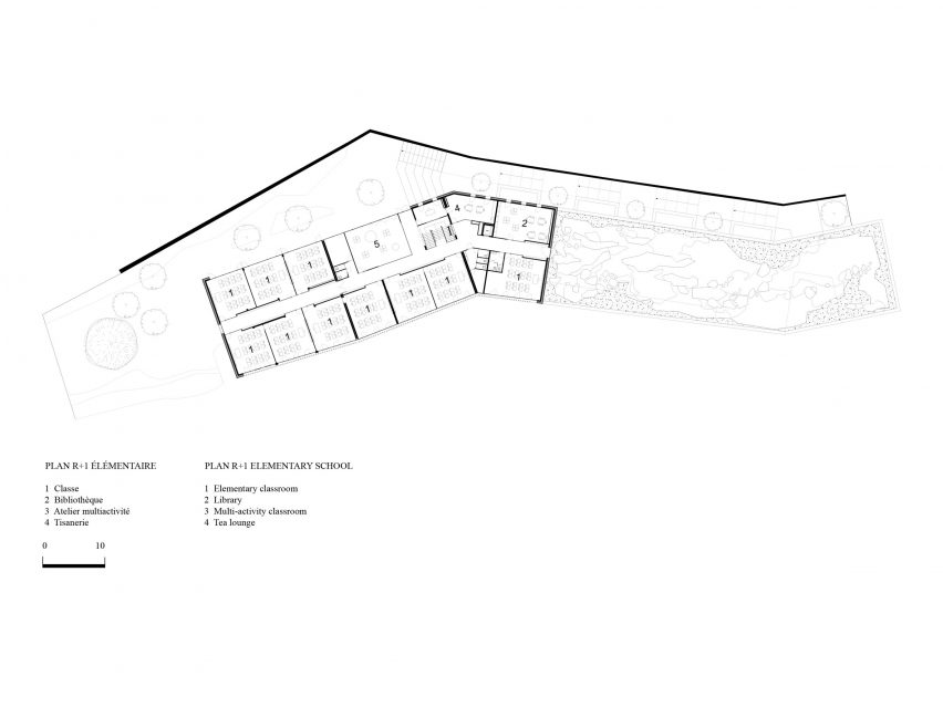 First floor plan of Auguste Benedict School by Amelia Tavella Architectes