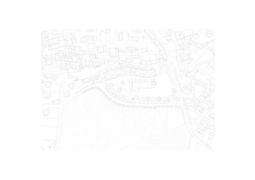 Site plan of Auguste Benedict School by Amelia Tavella Architectes