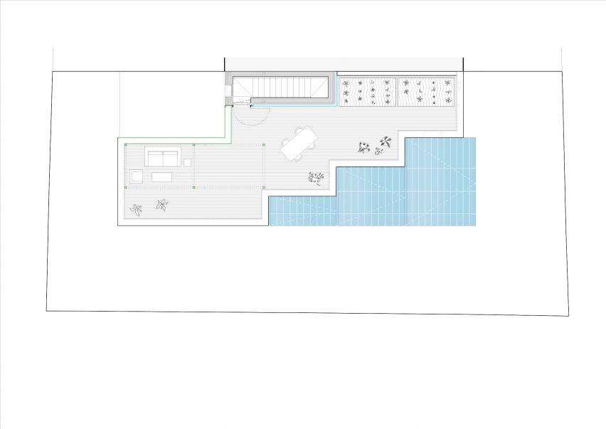 Roof plan of home in Madrid by Ignacio G Galan and OF Architects