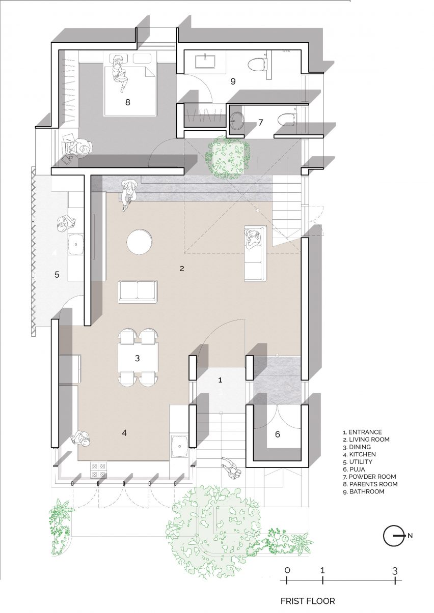 First floor plan of Ineffable Light in Bangalore, India by A Threshold