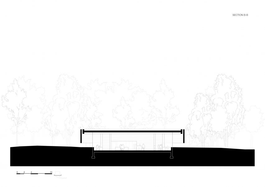 Section BB of visitor centre by Kaan Architecten