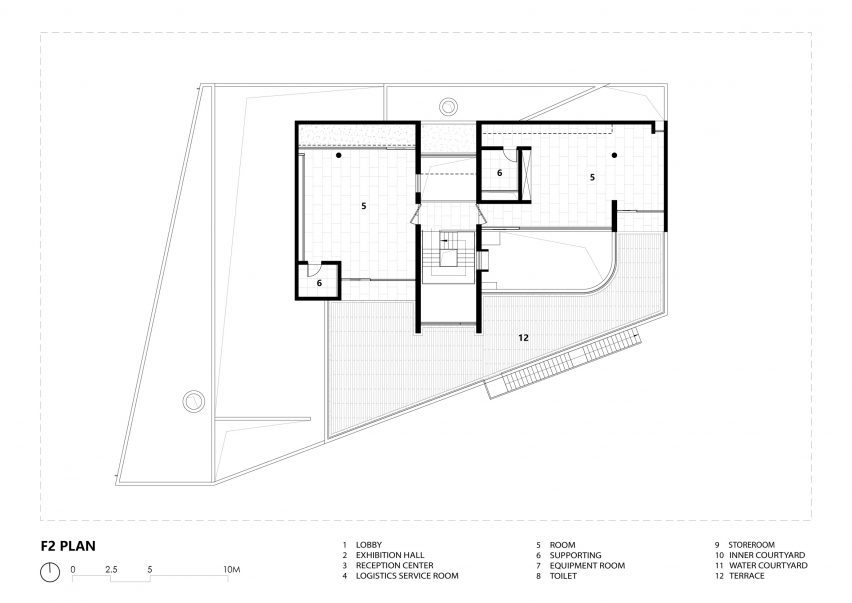 First floor plan of Red Box by Mix Architecture in Nanjing, China