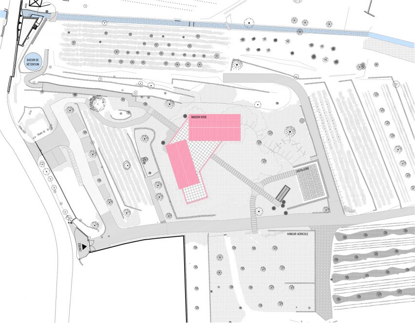 Site plan of Domaine de la Rosa by Nem Architectes