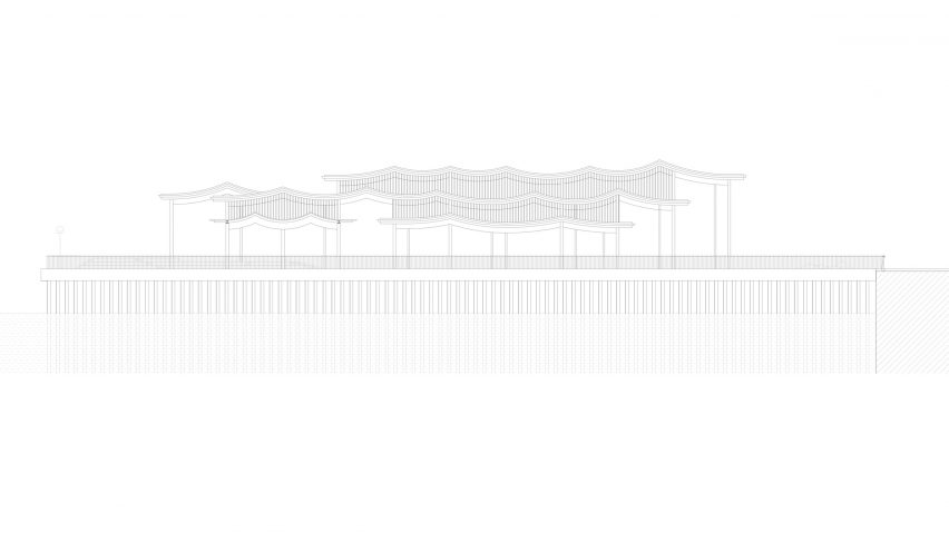 Elevation of the Cheung Sha Wan Pier Canopy by New Office Works