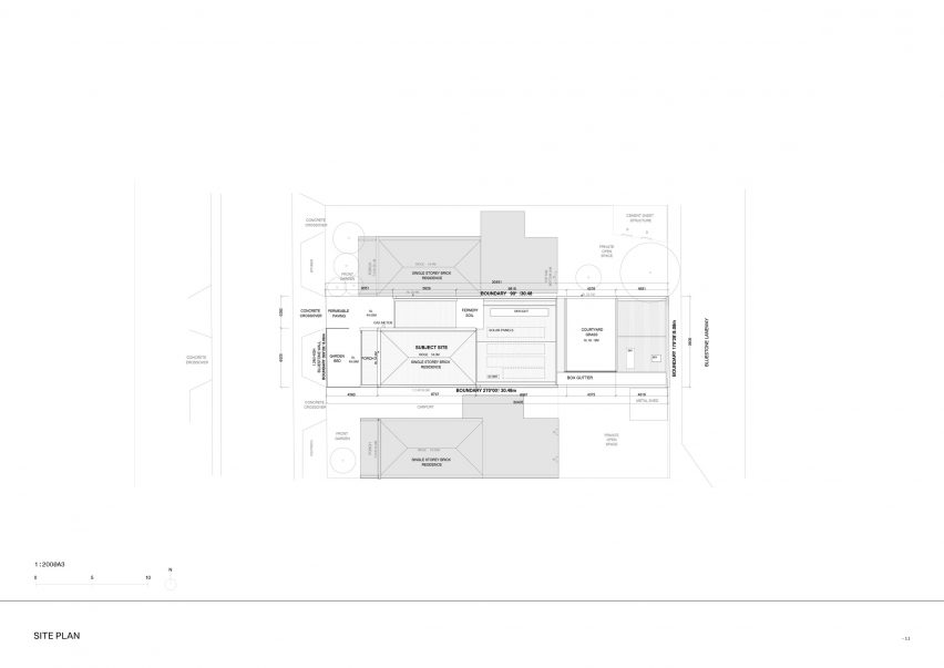 Roof plan of Quarry House in Melbourne by Winwood McKenzie