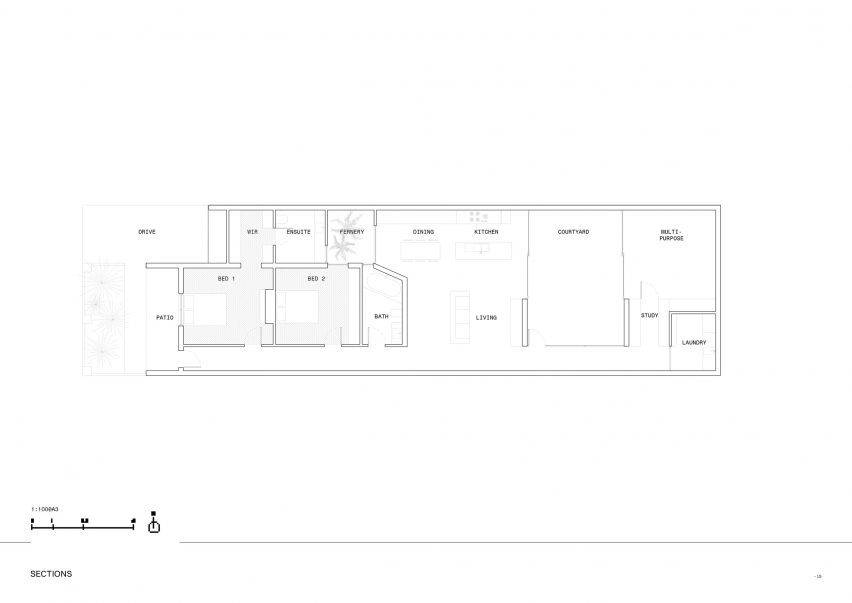 Floor plan of Quarry House in Melbourne by Winwood McKenzie