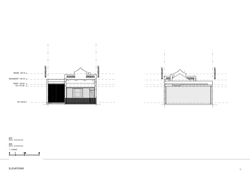 Elevation drawing of Quarry House in Melbourne by Winwood McKenzie