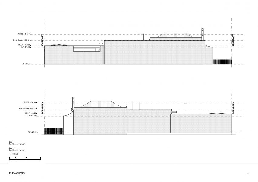 Elevation drawing of Quarry House in Melbourne by Winwood McKenzie