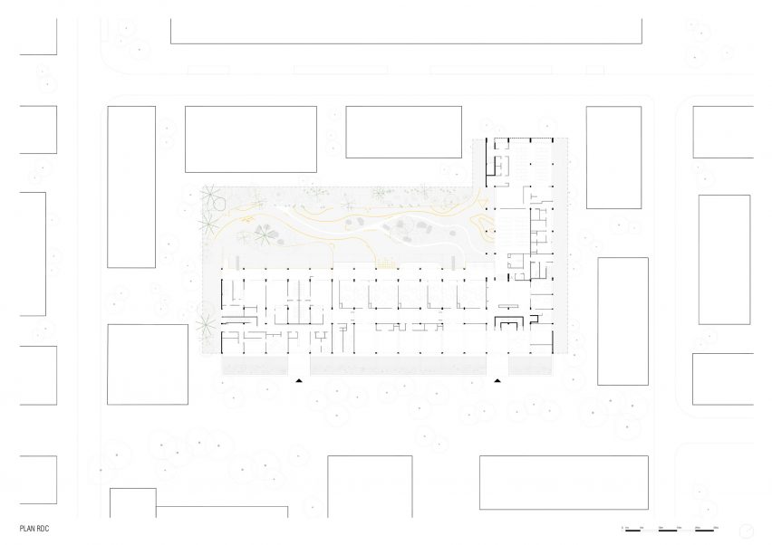 Ground floor plan of the Eugenie Brazier school by Vurpas Architectes