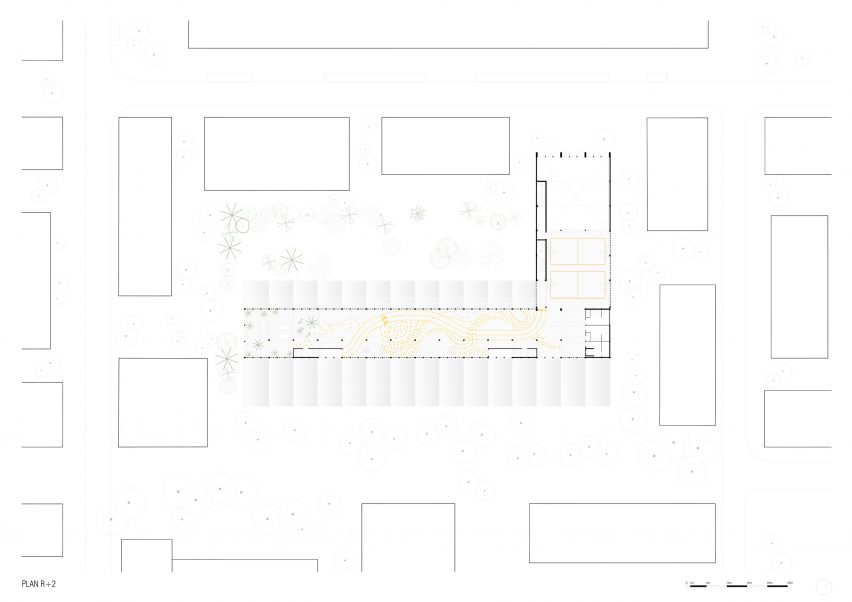 Second floor plan of the Eugenie Brazier school by Vurpas Architectes