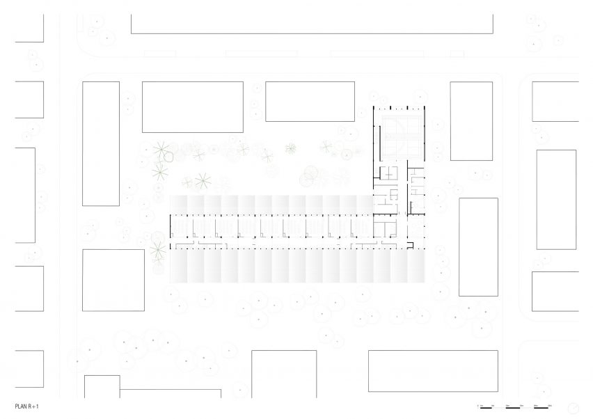 First floor plan of the Eugenie Brazier school by Vurpas Architectes