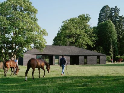 Charred timber clubhouse by DROO