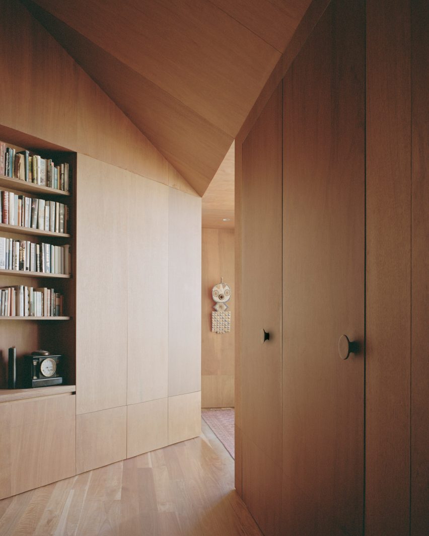 Wood-clad interior of Mossy Point in New South Wales