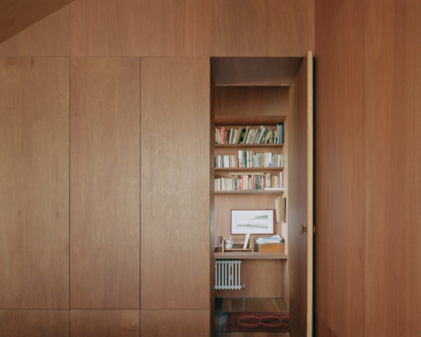 Wood-clad interior of Mossy Point in New South Wales