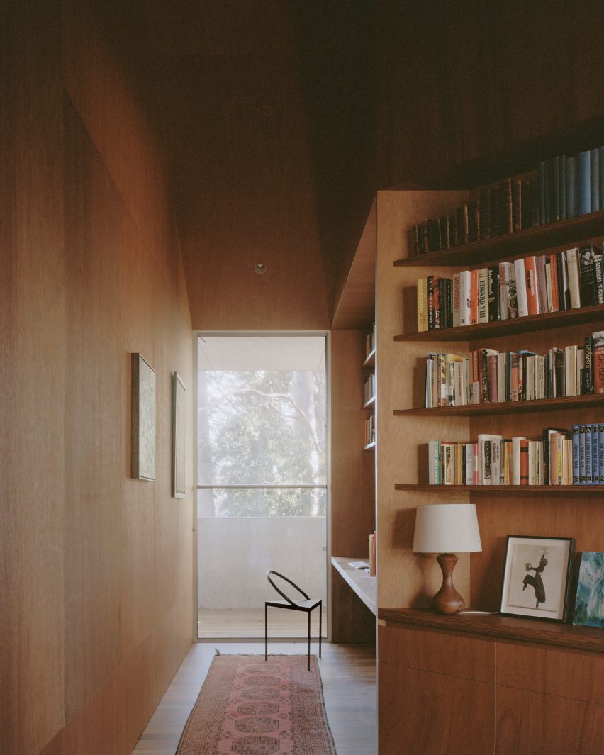 Wood-clad interior of Mossy Point in New South Wales