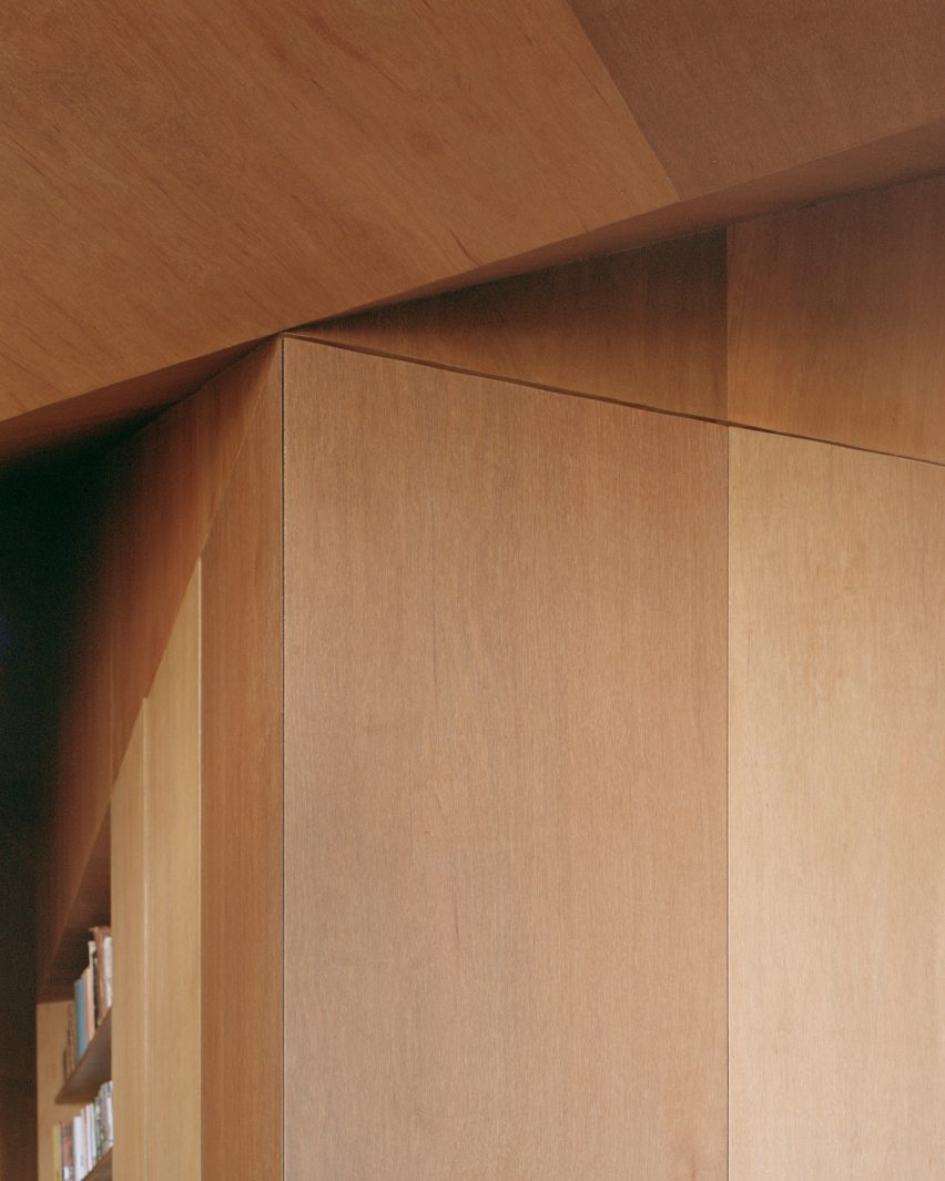 Wood-clad interior of Mossy Point in New South Wales