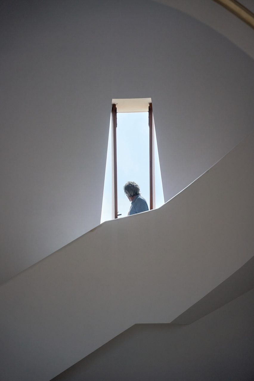 Gonzalo Lebrija beside window in lighthouse for Xala development