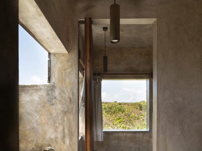 Bathroom with concrete walls