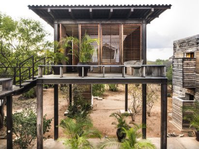 Bedroom with louvres at Falcon House in Kenya