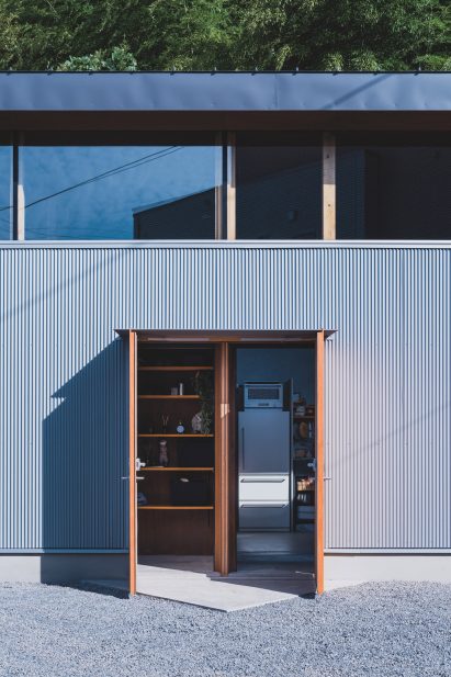 View of entrance to Japanese home in Fukushima by IGArchitects