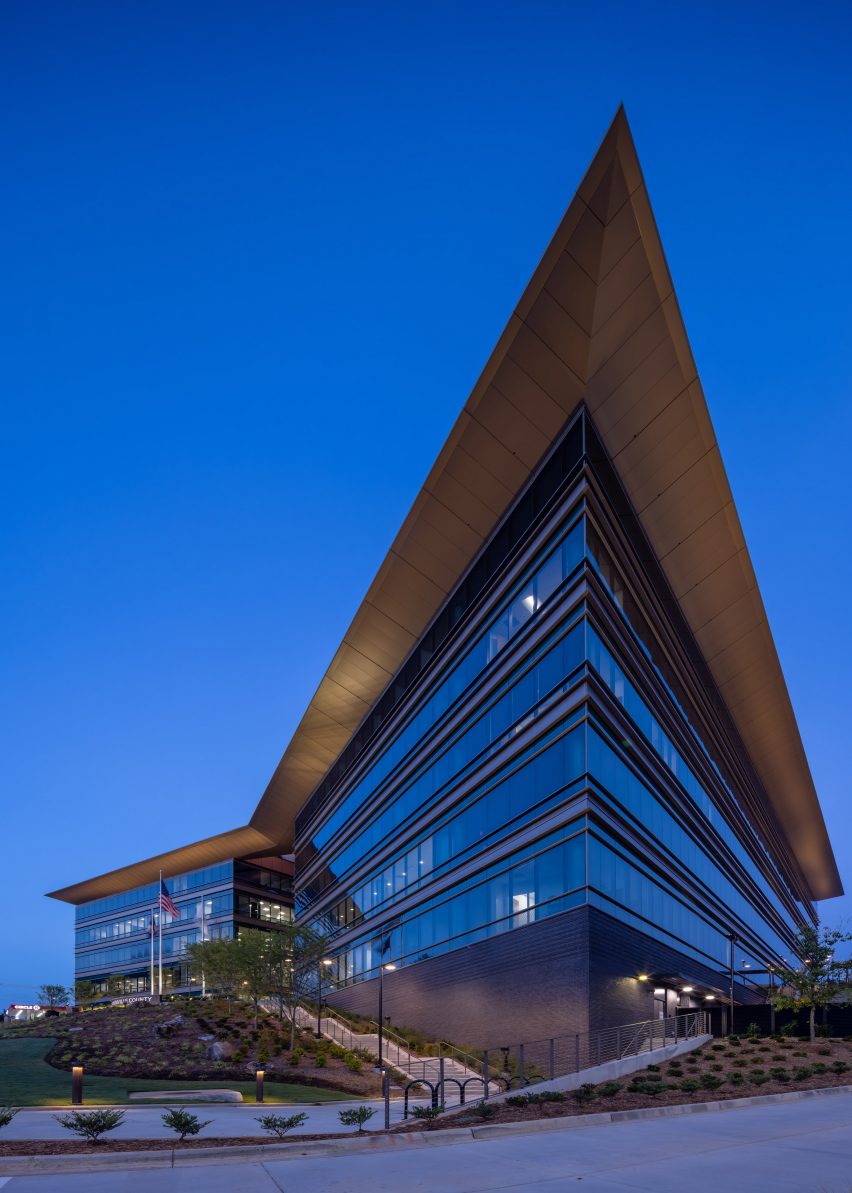 a pointing, angular roof