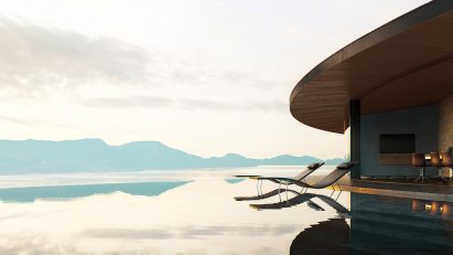 Villa pool on Sagishima Island, Japan